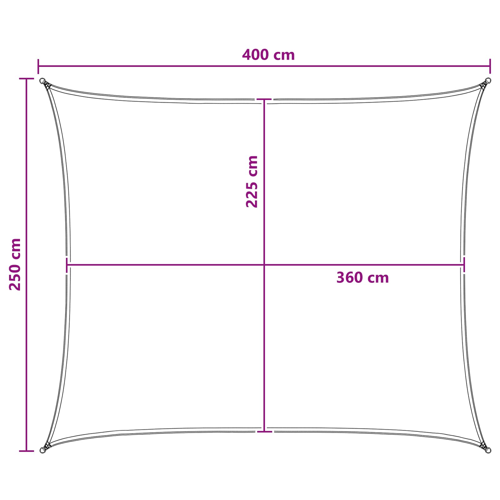 Zonneschaduwzeil Blauw en Wit 2,5 x 4 m HDPE image 8