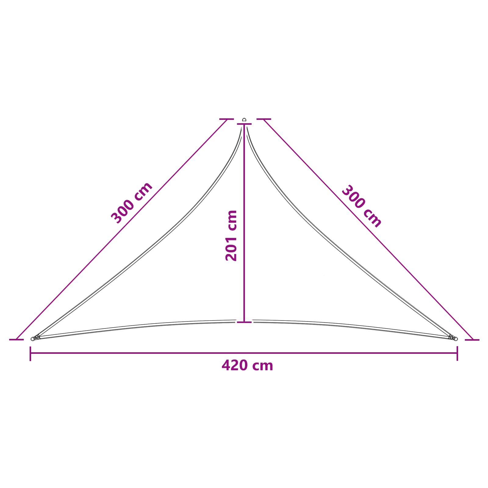 Zonneschaduwzeil 3 x 3 x 4,2 m HDPE image 8