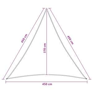 Sluneční plachta 4,5 x 4,5 x 4,5 m HDPE Trojúhelníkový - obrázek 8