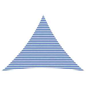 Sluneční plachta 5 x 5 x 6 m HDPE Trojúhelníkový Modrá a bílá - obrázek 1