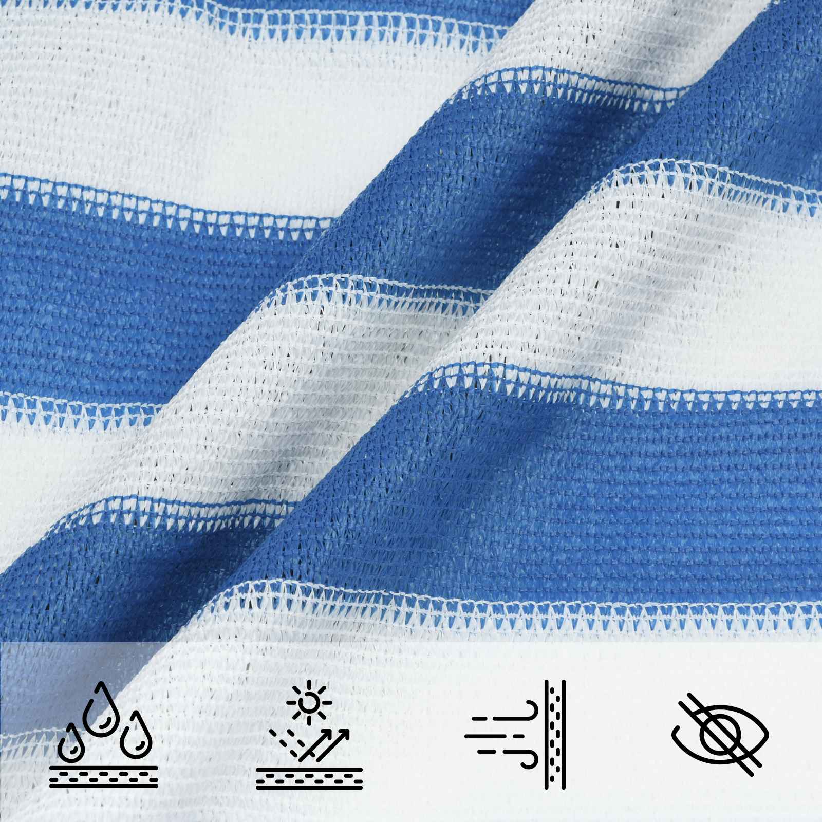 Zonneschaduwzeil Blauw en Wit 4 / 5 x 4 m HDPE image 4