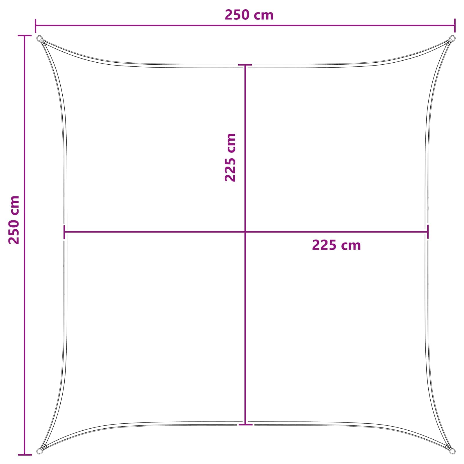 Zonneschaduwzeil Lichtgrijs en wit. 2,5 x 2,5 m HDPE image 8