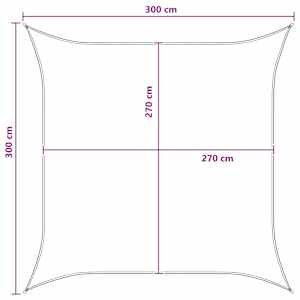 Sluneční plachta Světle šedá a bílá 3 x 3 m HDPE - obrázek 8