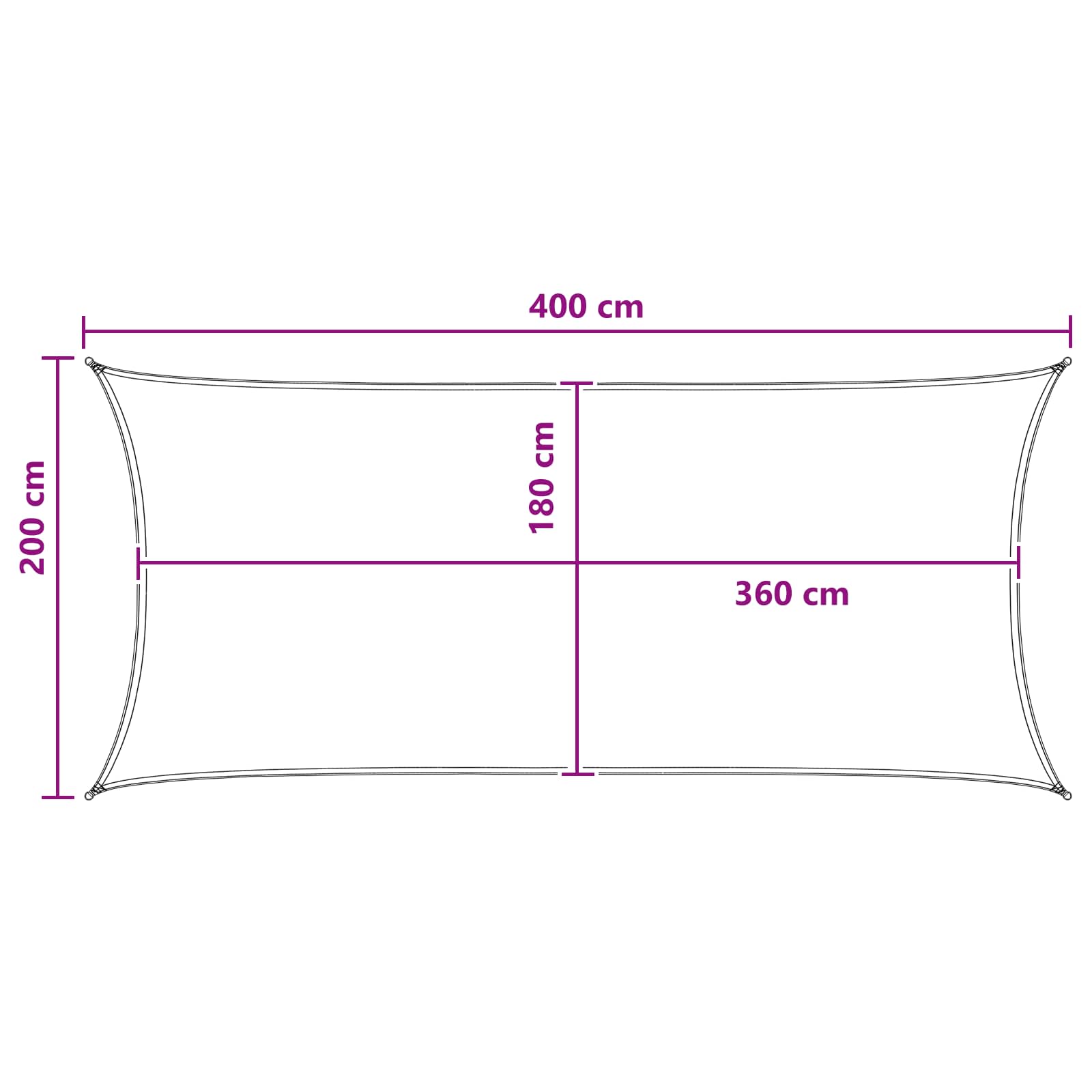 Zonneschaduwzeil Lichtgrijs en wit. 2 x 4 m HDPE image 8