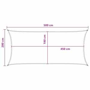 Sluneční plachta Světle šedá a bílá 2 x 5 m HDPE - obrázek 8