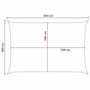 Sluneční plachta Světle šedá a bílá 4 x 6 m HDPE - obrázek 8