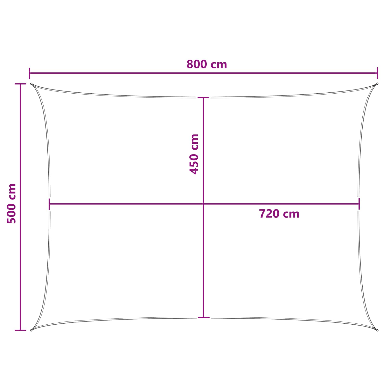 Zonneschaduwzeil Lichtgrijs en wit. 5 x 8 m HDPE image 8