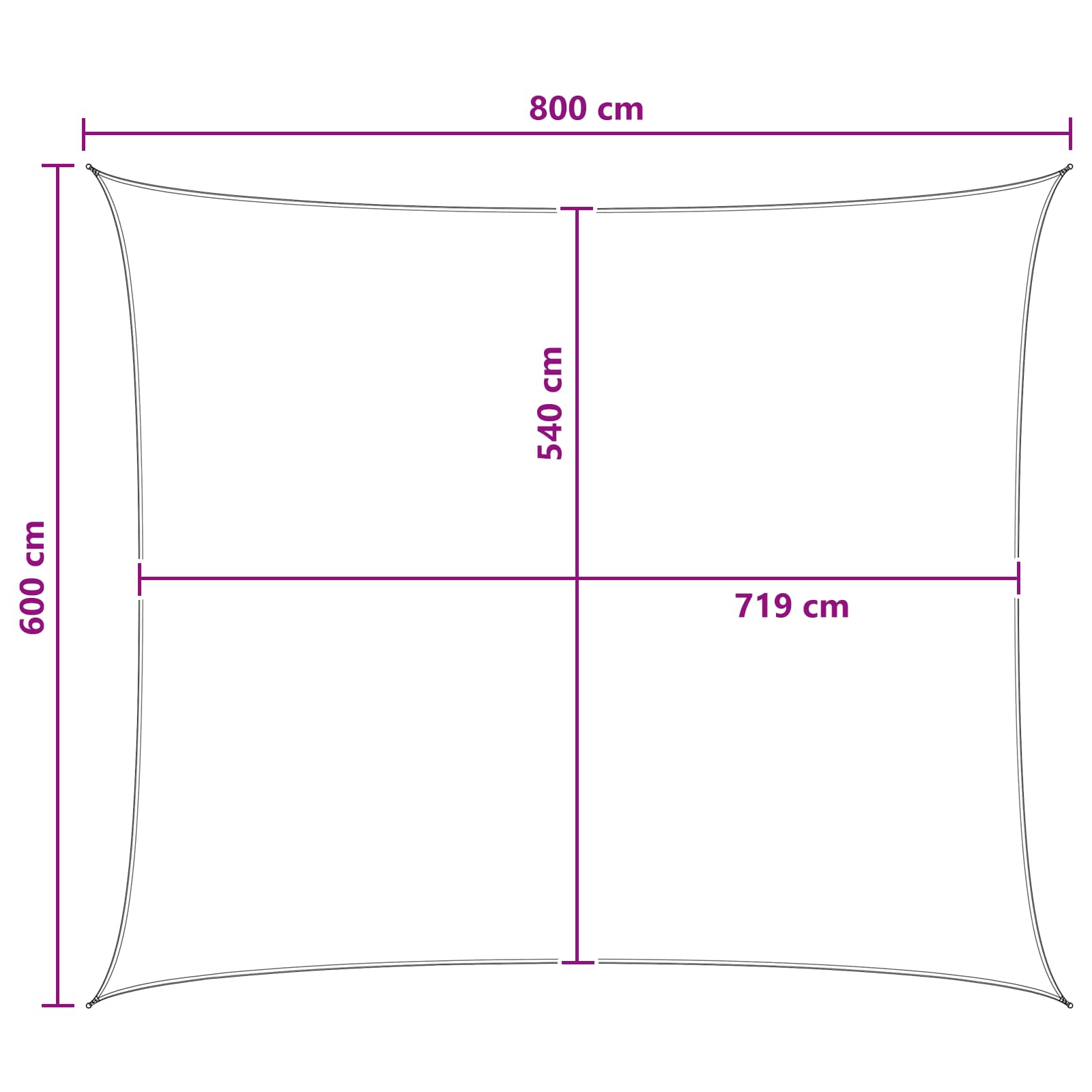 Zonneschaduwzeil Lichtgrijs en wit. 6 x 8 m HDPE image 8
