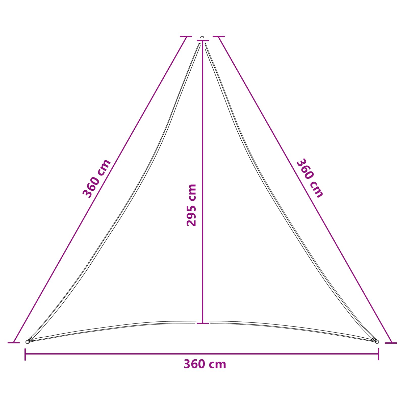Zonneschaduwzeil 3,6 x 3,6 x 3,6 m HDPE image 8