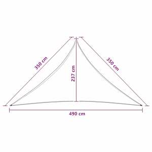 Sluneční plachta 3,5 x 3,5 x 4,9 m HDPE Trojúhelníkový - obrázek 8