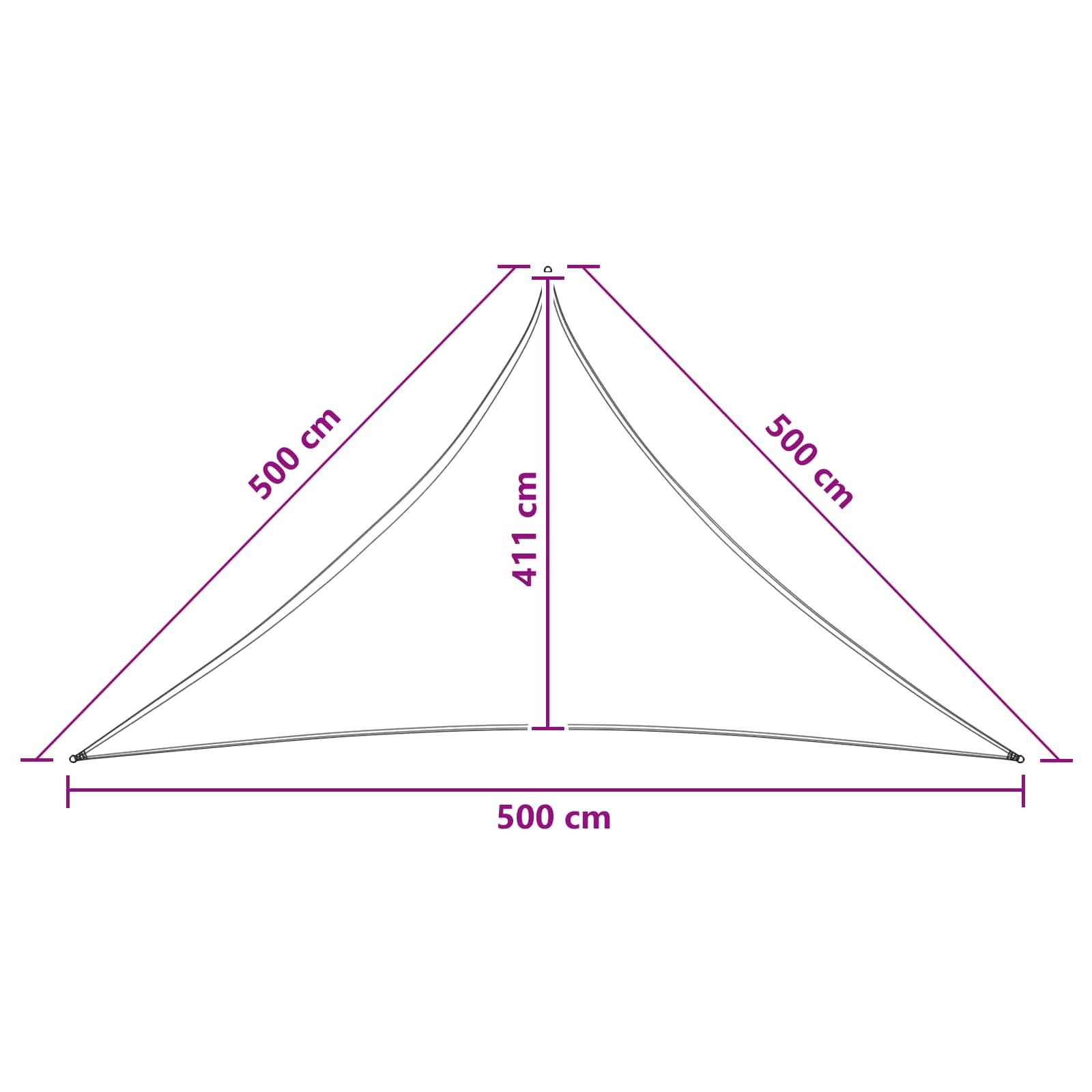 Zonneschaduwzeil 5 x 5 x 5 m HDPE image 8