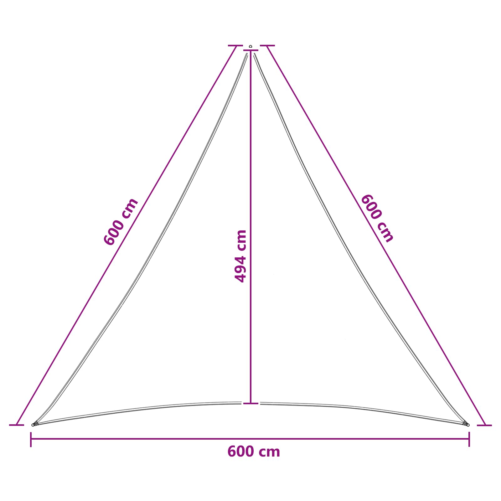 Zonneschaduwzeil 6 x 6 x 6 m HDPE image 8