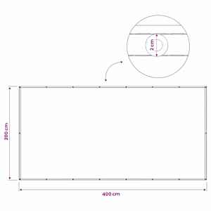 Zástěna na balkon 200 x 400 cm Látka s PU povrchovou úpravou - obrázek 6