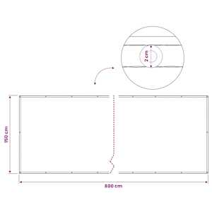 Zástěna na balkon 150 x 800 cm Látka s PU povrchovou úpravou - obrázek 6