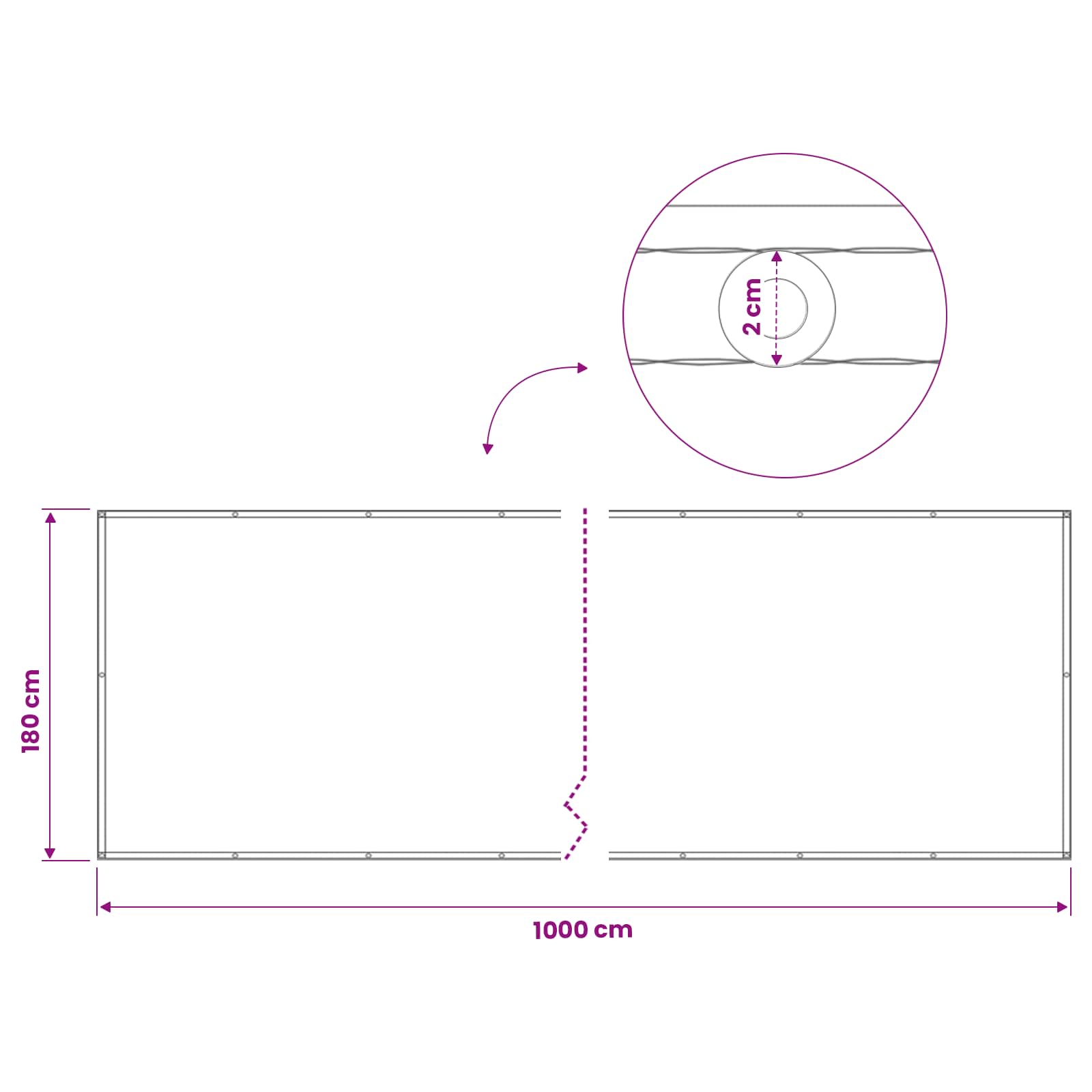 Balkon Privacy Scherm 180 x 1000 cm Stof met PU-coating Zand image 6