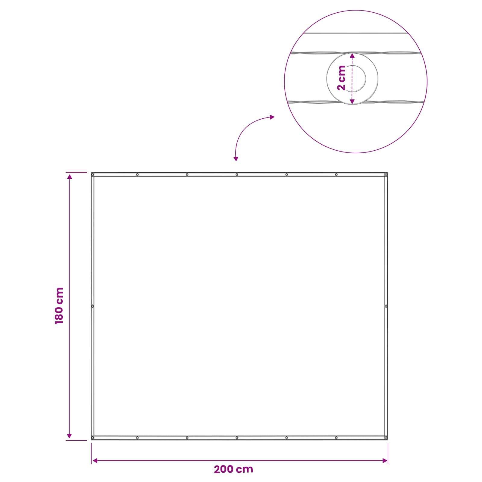 Balkon Privacy Scherm 180 x 200 cm Stof met PU-coating Wit image 6