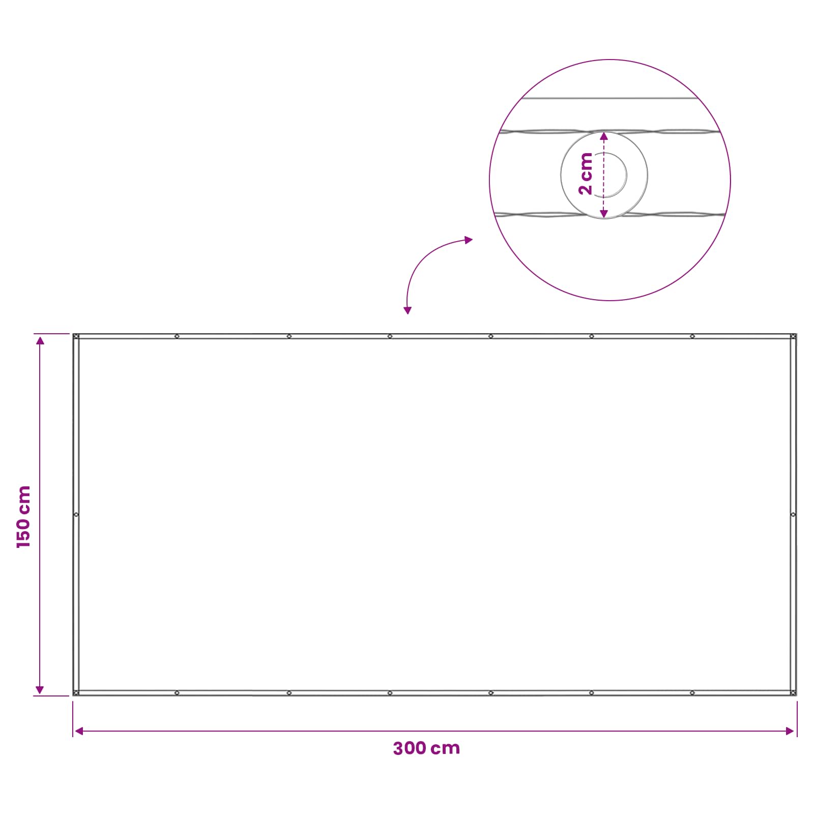 Zaslon za zasebnost na balkonu 150 x 300 cm Blago s PU prevleko - slika 9