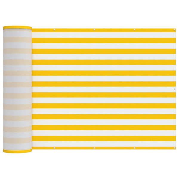 vidaXL Baldahhiin 180 x 700 cm PU kaitsega kangas Kollane ja Valge
