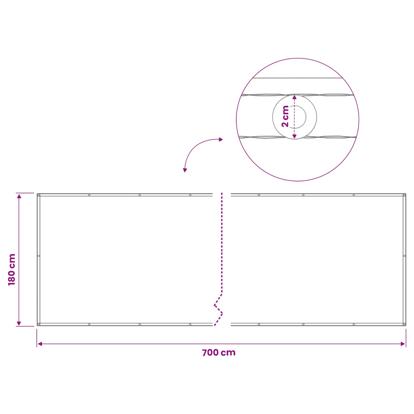 Balkon Privacy Scherm 180 x 700 cm Stof met PU-coating image 6