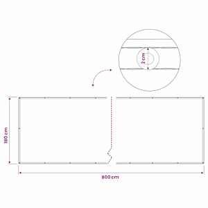 Zástěna na balkon 180 x 800 cm Látka s PU povrchovou úpravou - obrázek 6