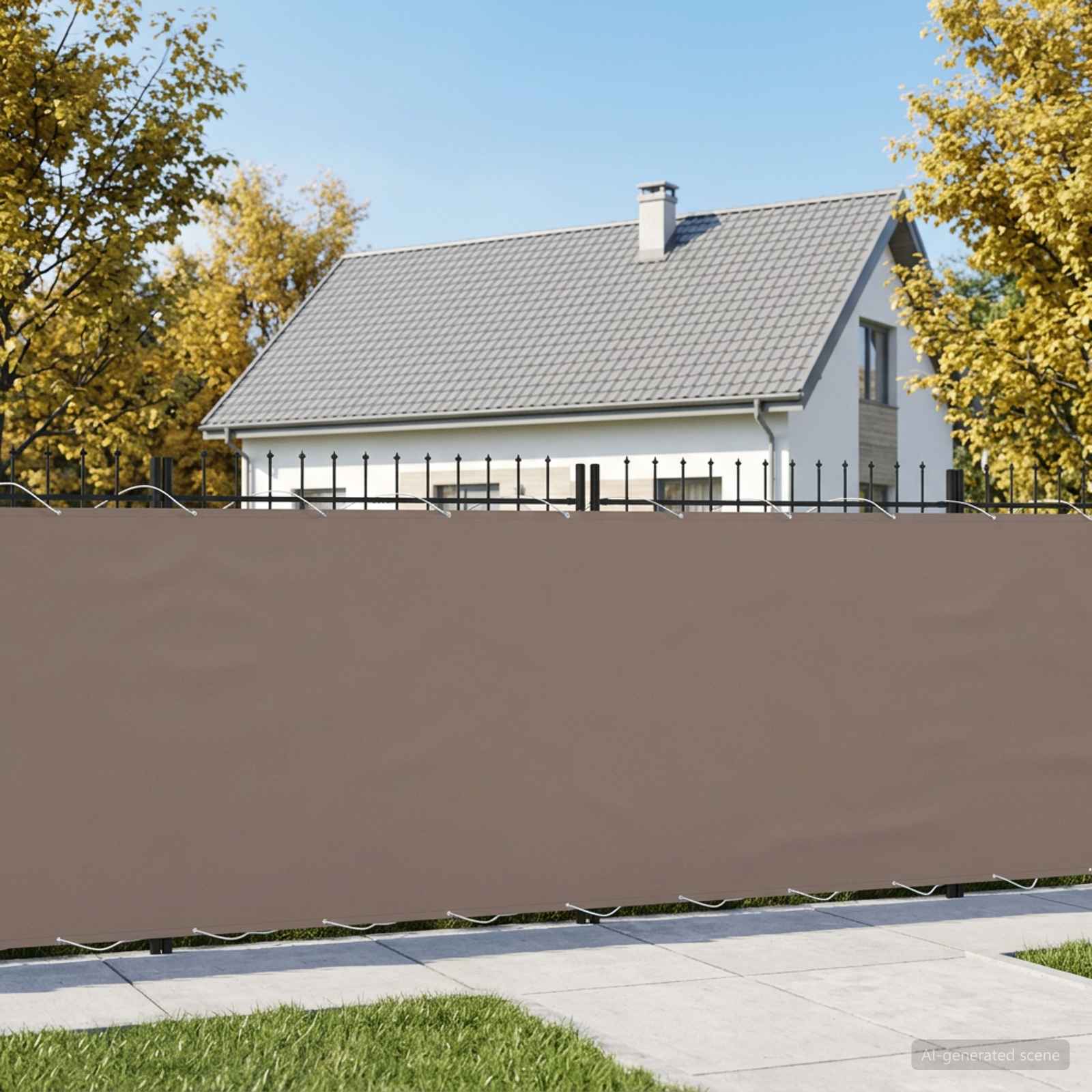 vidaXL Balkon Afskærmning 150 x 200 cm Polyester Gråbrun