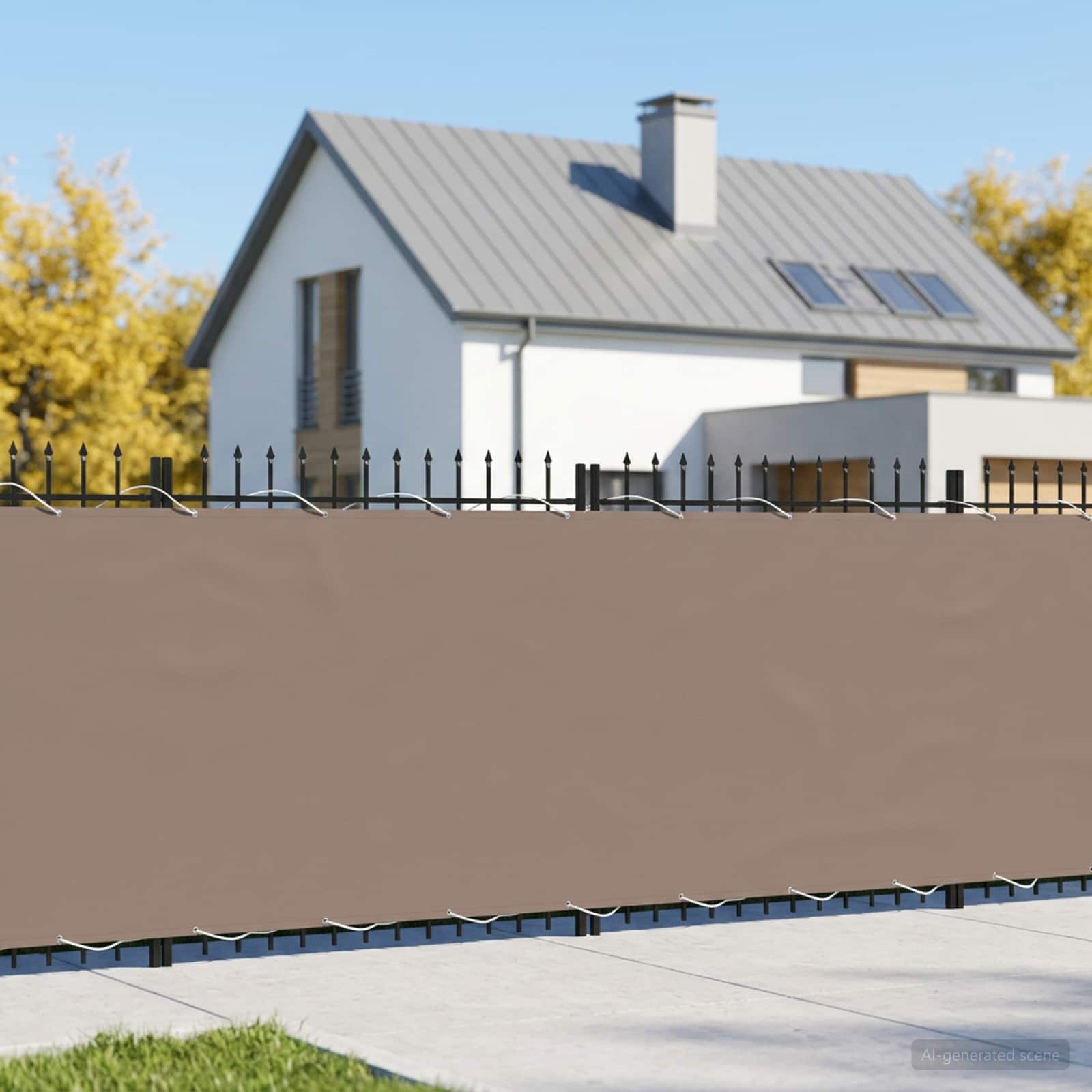 vidaXL Balkon Afskærmning 180 x 400 cm Stof med PU-belægning Gråbrun