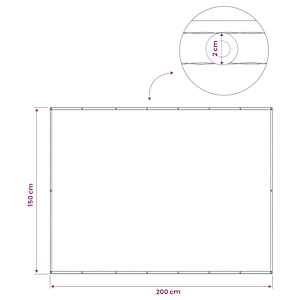 Zástěna na balkon 150 x 200 cm Látka s PU povrchovou úpravou - obrázek 6