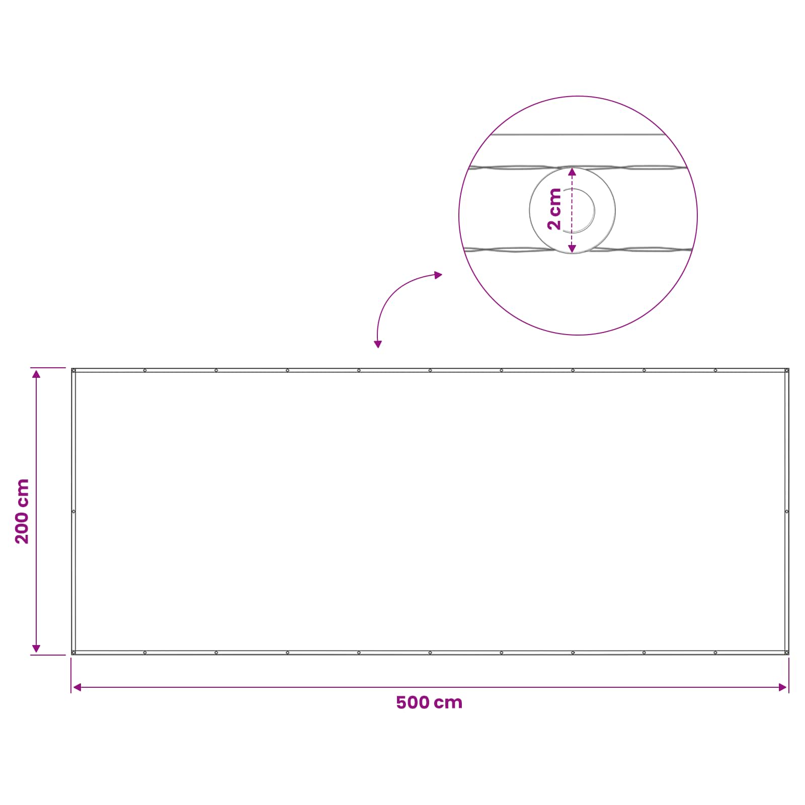 Balkon Privacy Scherm 200 x 500 cm Stof met PU-coating Geel image 6