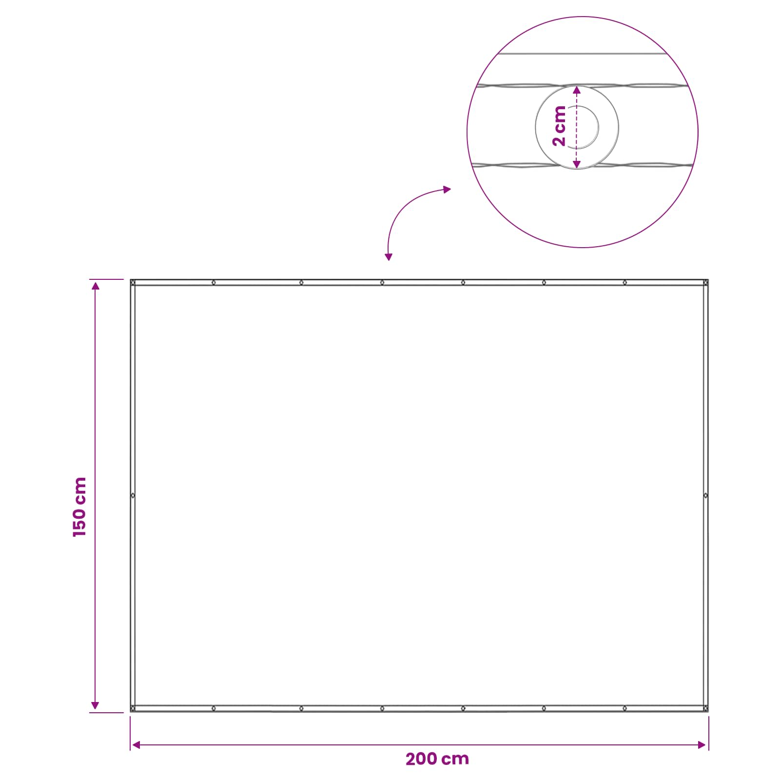 Balkon Privacy Scherm 150 x 200 cm Stof met PU-coating Rood image 6