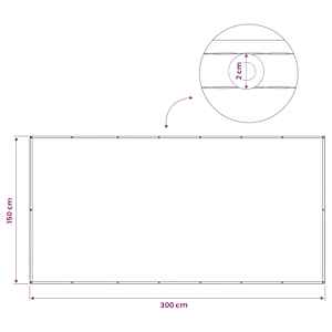 Zástěna na balkon 150 x 300 cm Látka s PU povrchovou úpravou - obrázek 6