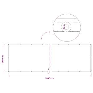 Zástěna na balkon 200 x 1000 cm Látka s PU povrchovou úpravou - obrázek 6