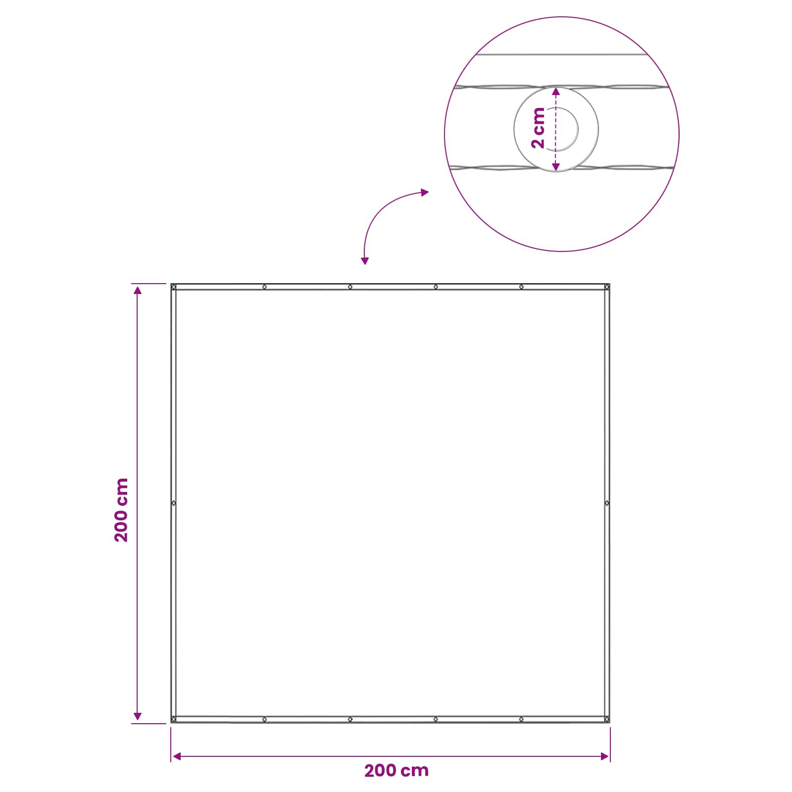 Balkon Privacy Scherm 200 x 200 cm Stof met PU-coating image 7