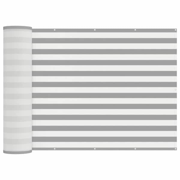 vidaXL Baldahhiin 200 x 600 cm PU kaitsega kangas Helehall ja valge