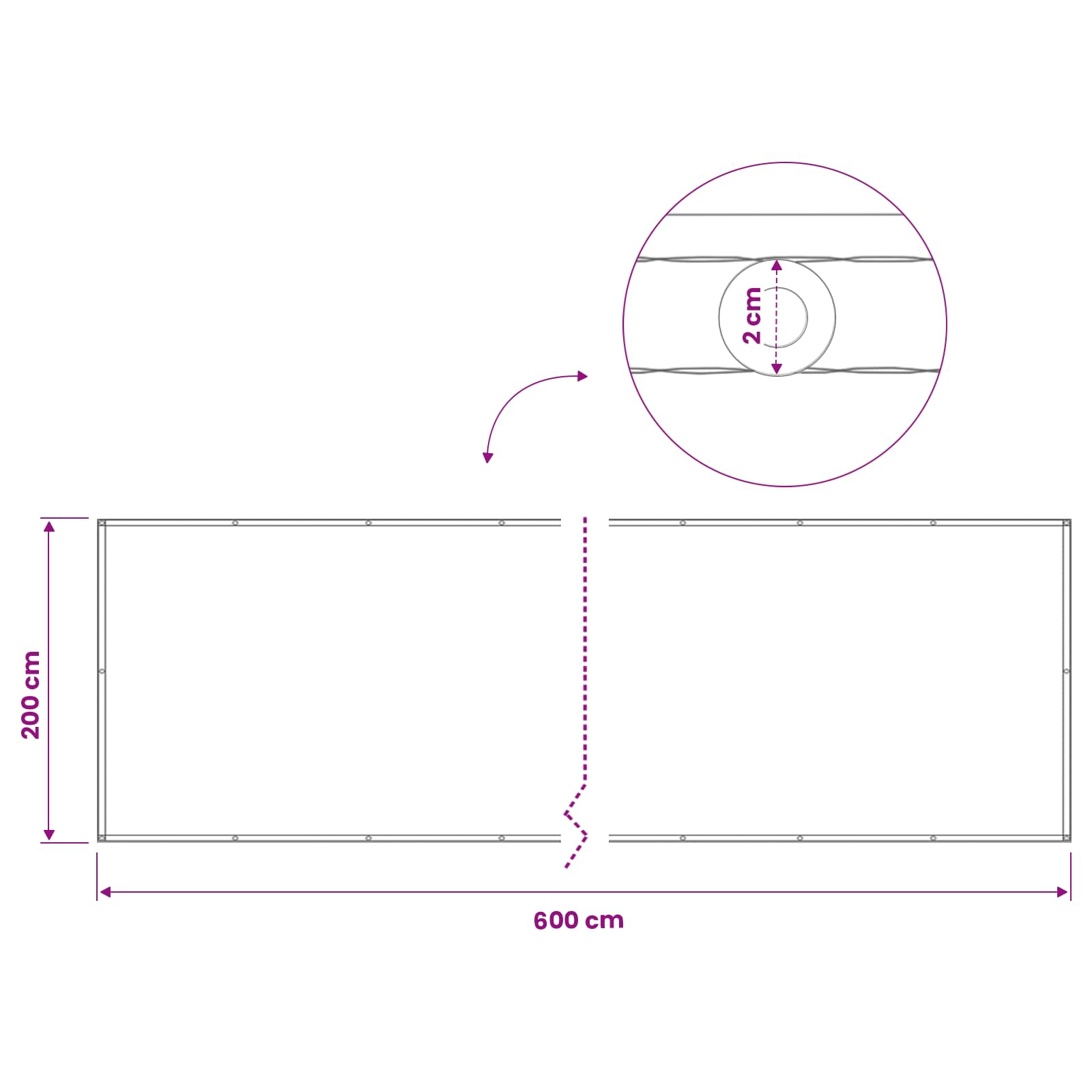 Balkon Privacy Scherm 200 x 600 cm Stof met PU-coating image 7