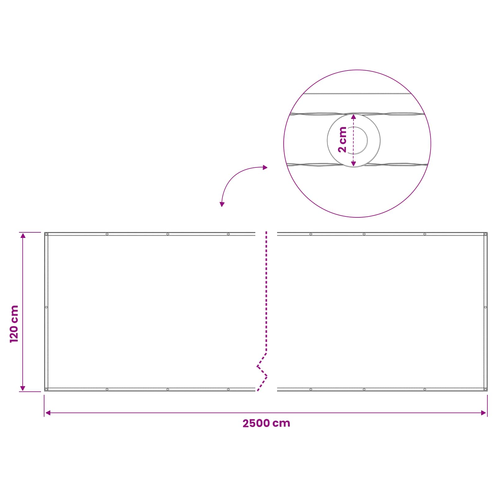 Balkon Privacy Scherm 1,2 x 25 m Stof met PU-coating image 6