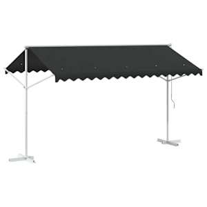 Volně stojící markýza 4 × 3 m Polyester Antracitová - obrázek 6
