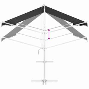 Volně stojící markýza 4 × 3 m Polyester Antracitová - obrázek 9
