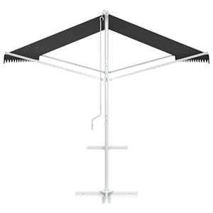 Volně stojící markýza 4 × 3 m Polyester Antracitová - obrázek 5