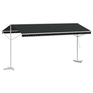 Volně stojící markýza Antracitová 5 x 3 m Polyester - obrázek 6