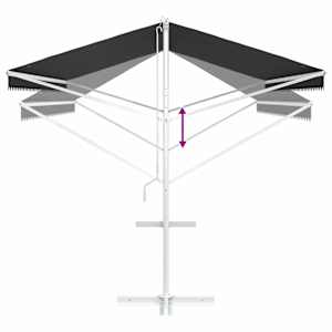 Volně stojící markýza Antracitová 5 x 3 m Polyester - obrázek 9