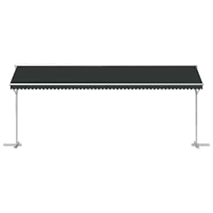 Volně stojící markýza Antracitová 6 x 3 m Polyester - obrázek 4