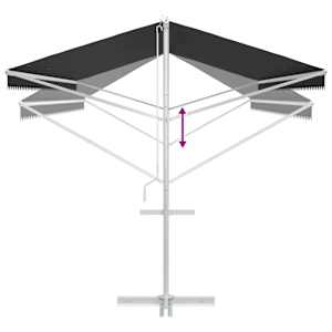 Volně stojící markýza Antracitová 6 x 3 m Polyester - obrázek 9