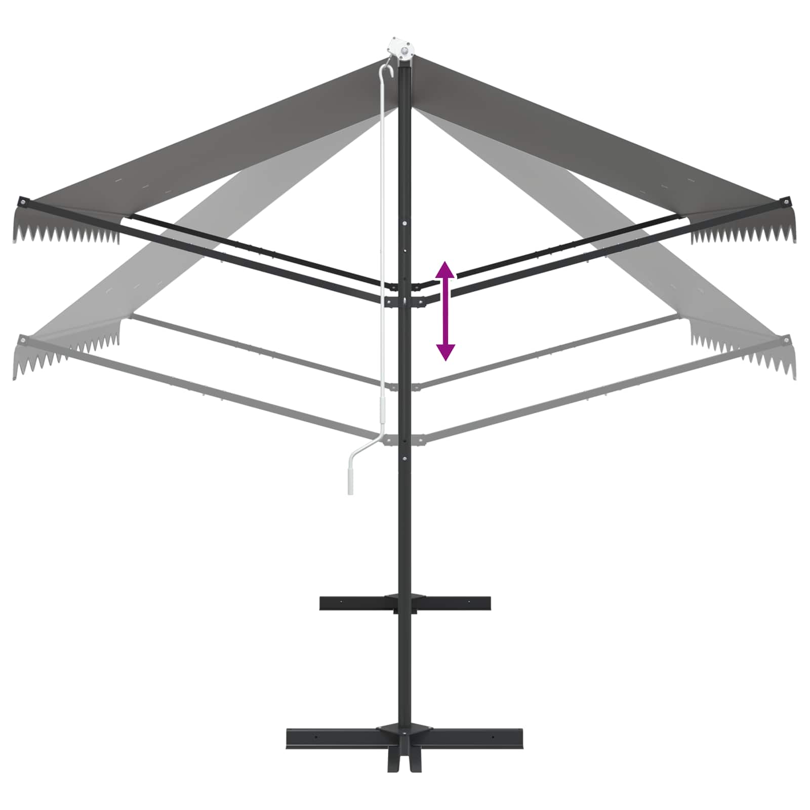 Vrijstaande luifel Grijs 3 x 3 m Polyester image 9