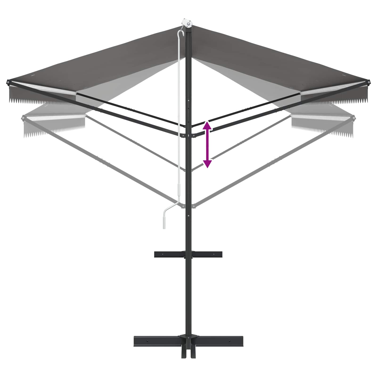 Vrijstaande luifel Grijs 5 x 3 m Polyester image 9