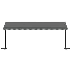 Volně stojící markýza Šedá 6 x 3 m Polyester - obrázek 4