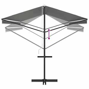 Volně stojící markýza Šedá 6 x 3 m Polyester - obrázek 9