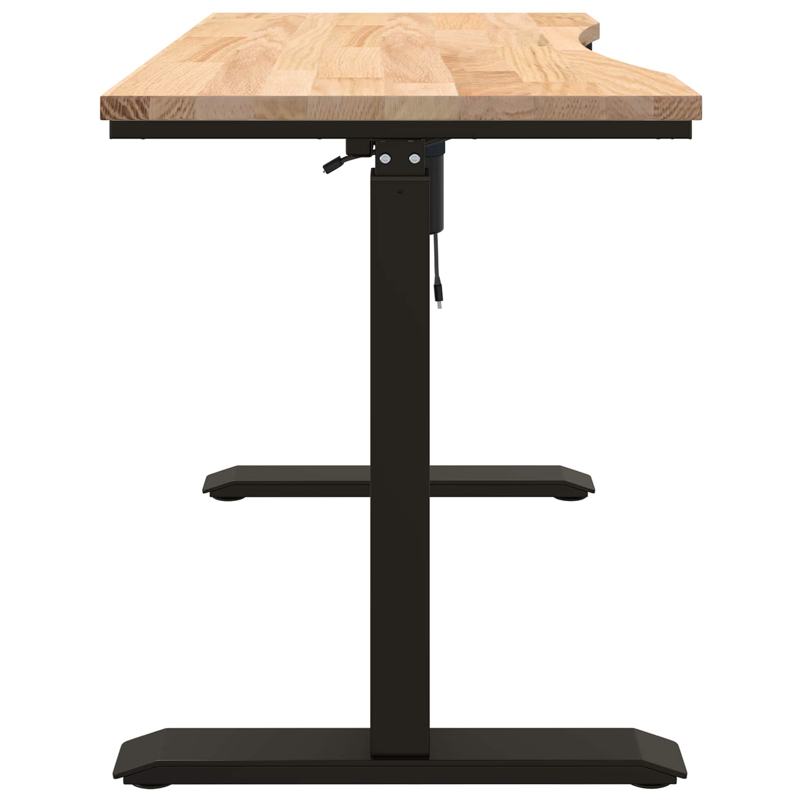 Galds Melnā un dabiskā 120 x 60 cm Cietā ozola koks