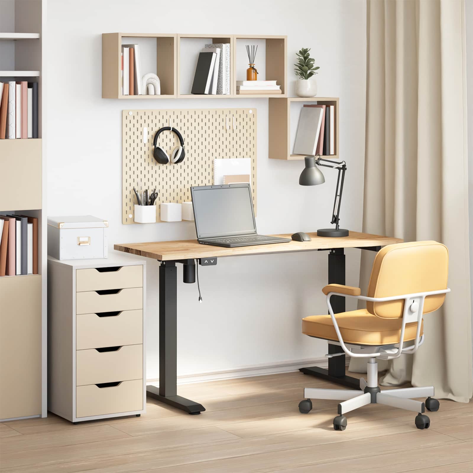 Galds Melnā un dabiskā 140 x 60 cm Cietā ozola koks