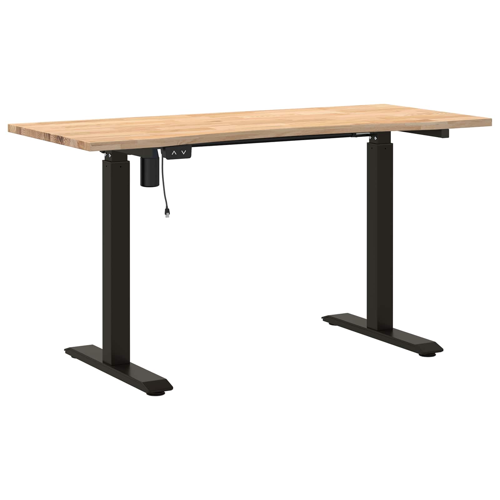 Galds Melnā un dabiskā 140 x 60 cm Cietā ozola koks