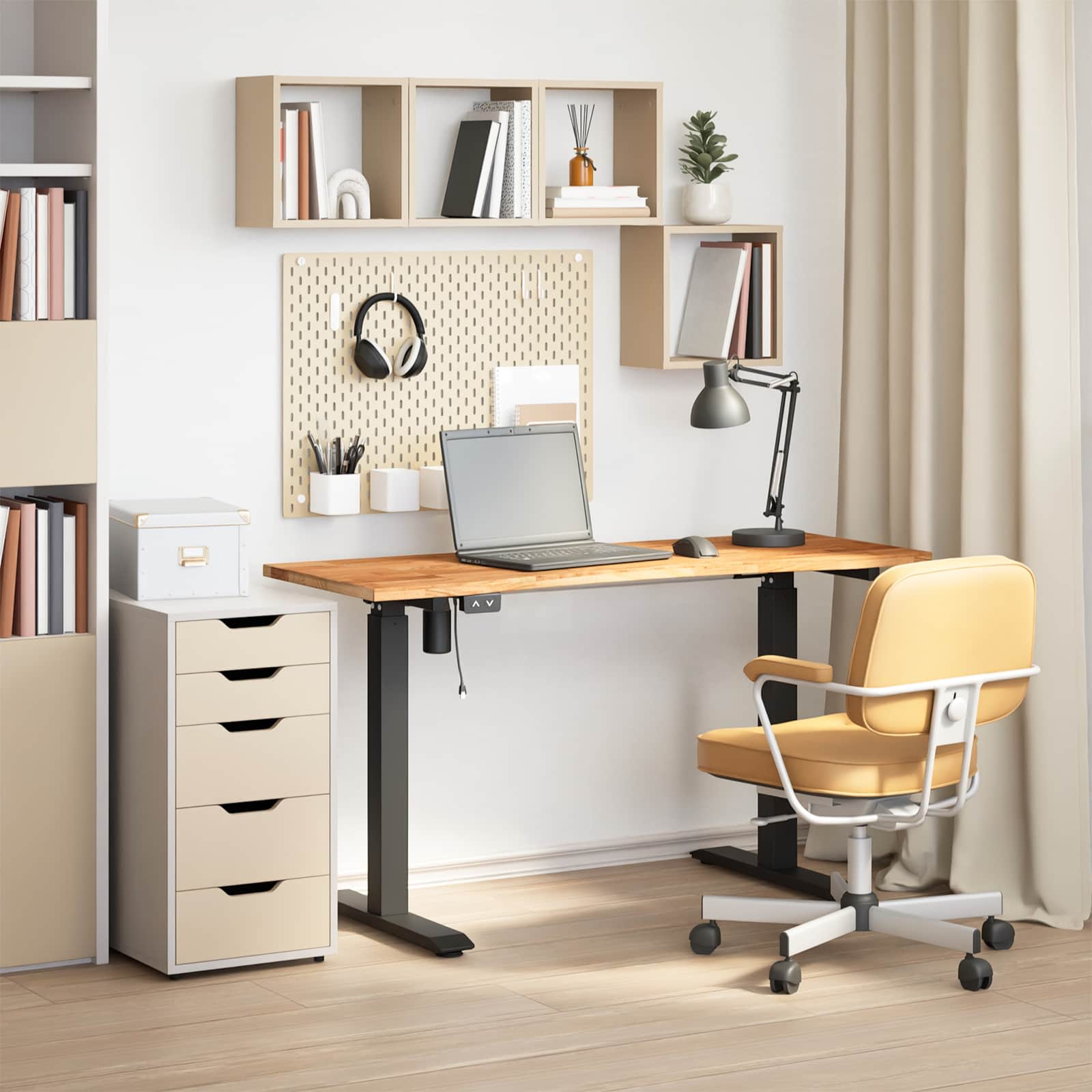 Galds Melns un Gaiši Brūns 140 x 60 cm Cietā ozola koks